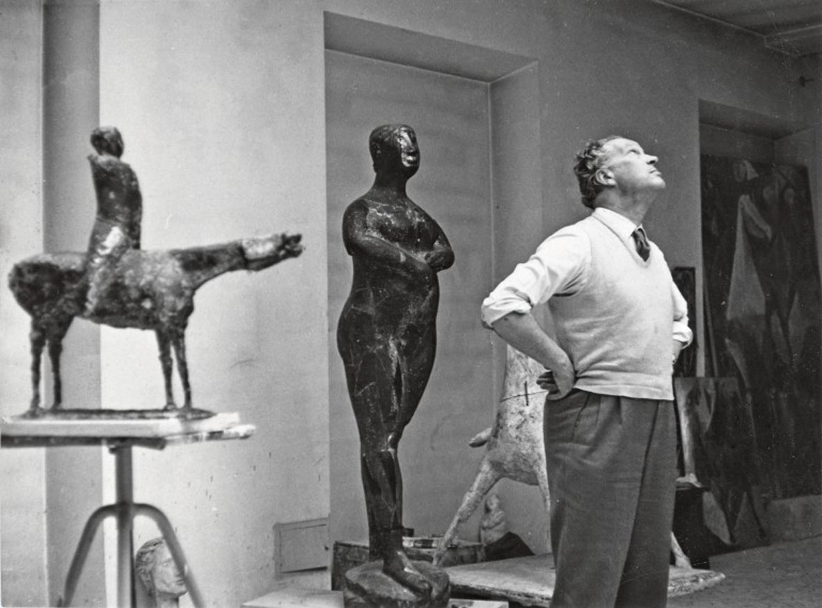 Marino Marini in studio